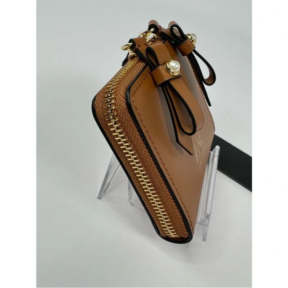 ZAC Zac Posen Women's Eartha Zipped Small Wallet-Pearl Lady Brown NWT